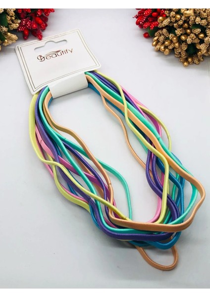 Saç Bandı Çok Renkli Elastik Sporcu Bandı Lastik Bandana 12’li modelleri
