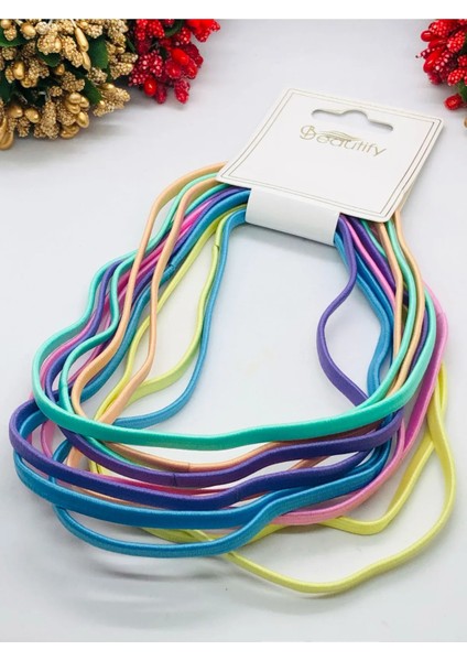 Saç Bandı Çok Renkli Elastik Sporcu Bandı Lastik Bandana 12’li indirimleri