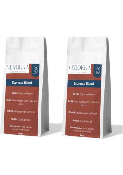 Espresso Blend Yoğun Içimli Kahve 500G (2X250G Avantajlı Ikili Paket)