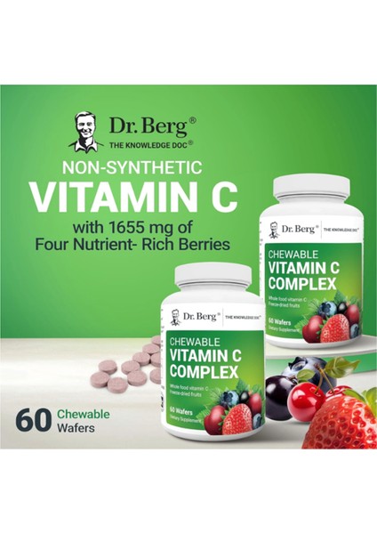 Chewable Vitamin C Complex - Made With Organic, Non-Gmo Berries - 60 Chewable Delicious Wafers.abd Menşei indirimleri