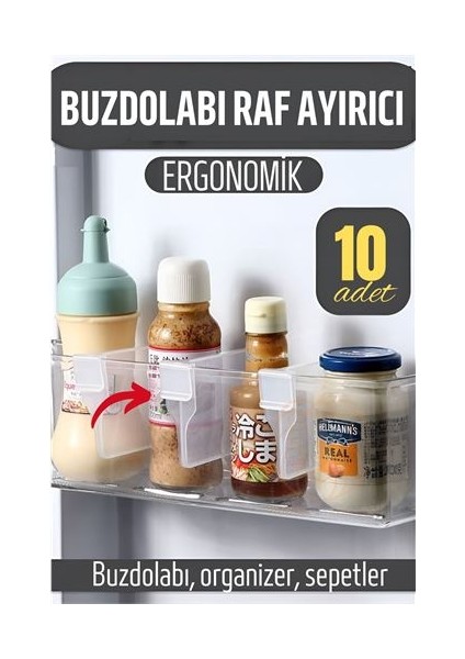 Buzdolabı Raf Ayırıcı Organizer Dönüştürücü 10 Adet
