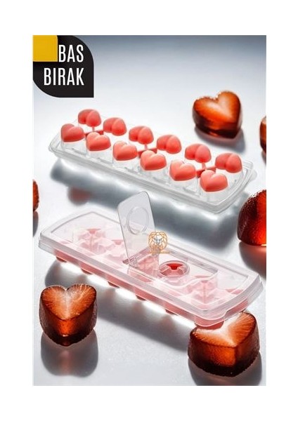 Bas-Bırak Kapaklı Silikon Buz Kalıbı