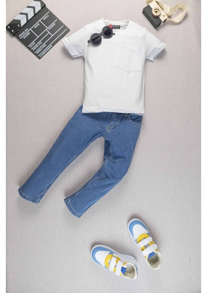 Şık ve Rahat: Tişört & Likralı Kot Takım I Erkek Çocuk Özel Rahat ve Trend Kombin I Bayramlık Takım