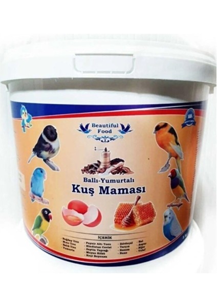 Beautiful Food Ballı Yumurtalı Kuş Maması Kuş Yemi 5 kg