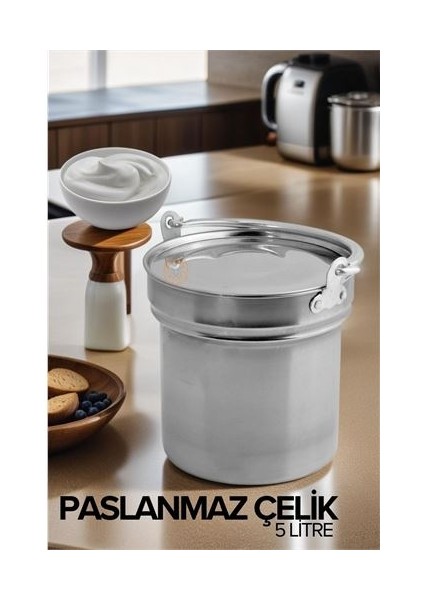 Yoğurt Bakracı 5 Lt Paslanmaz Çelik