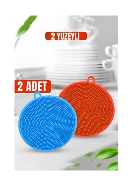 2 Yüzeyli Silikon Bulaşık Pedi 2 Adet
