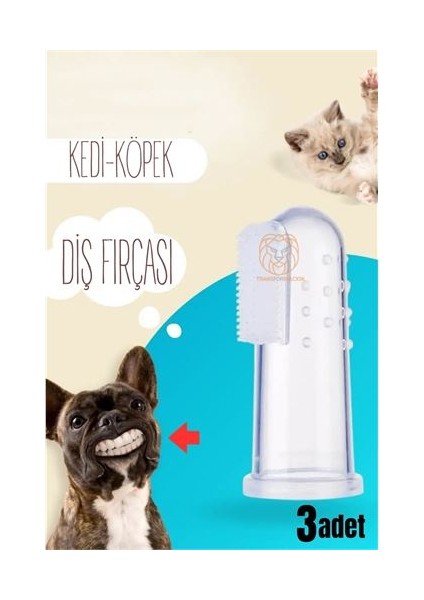 Kedik Köpek Diş Fırçası Silikon Kutulu 3 Lü Set