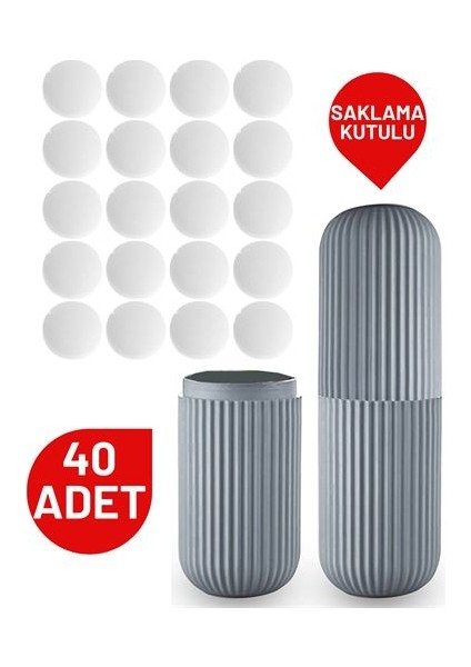 40 Adet Tablet Güve Topu Naftalin Kutulu Set