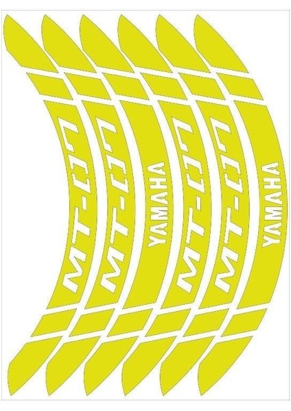 Florasan Sarı Geniş Yamaha Mt-07 Uyumlu 1 Set Jant Şeridi