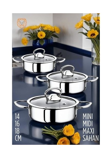 Sahan Tencere Mini Midi Maxi 3 Lü Set