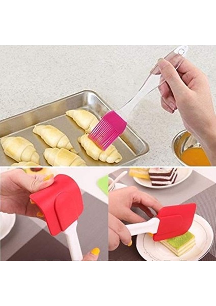 2'li Silikon Pasta - Börek - Poğaça Yağ Fırçası ve Spatula Seti