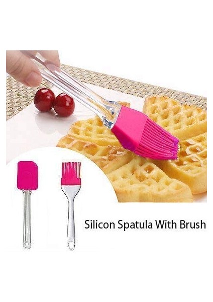 2'li Silikon Pasta - Börek - Poğaça Yağ Fırçası ve Spatula Seti