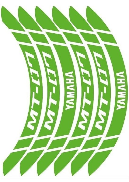 Florasan Yeşil Geniş Yamaha Mt-07 Uyumlu 1 Set Jant Şeridi