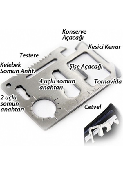 Bulurum Acil Durum Kartı Survival Kit 11ın1 fiyatları