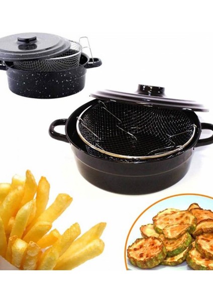 Essan Yanmaz ve Yapışmaz Fritöz Kızartma Tenceresi