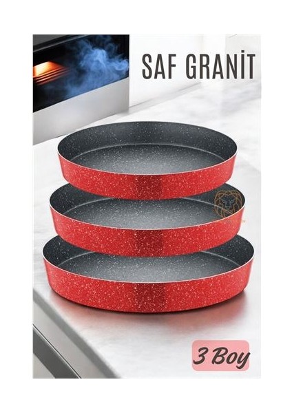 Granit Fırın Tepsisi 3 Lü Set Börek Tepsisi