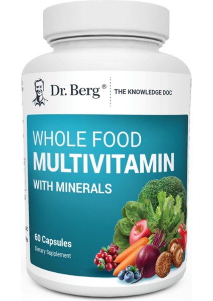 Whole Food Multivitamin With Minerals - For Men And Women - Includes Premium Whole Food Fruits And Vegetable Blend With Folate, Alpha-Lipoic Acid And More - 60 Capsules.