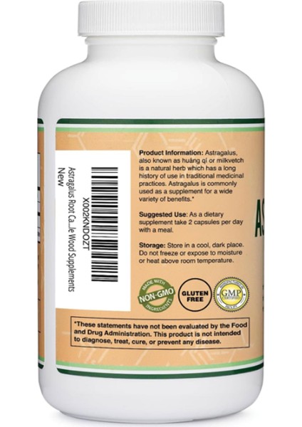 Supplements Immune Boosting Astragalus 500 mg 180 Capsules