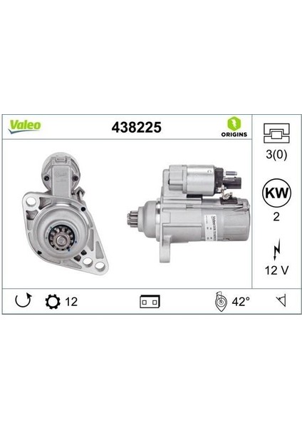 12V Marş Motoru 12 Diş 2 Kw Ters Audı-Seat-Skoda-Vw 1.6 Tdı/2.0 Tdı