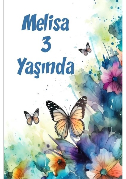Turuncu Kelebekler Temalı Doğum Günü Afişi 50X70 cm