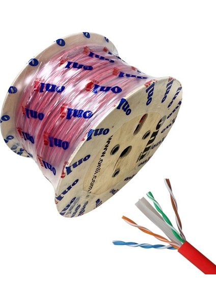 Onli 305MT 23AWG Utp Cat6 Network Kablosu Kırmızı Yerli Üretim