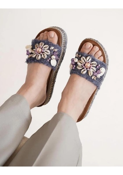 Guja 25Y170-2 Kadın Deniz Kabuğu Taşlı Mantar Taban Premium Terlik fiyatları