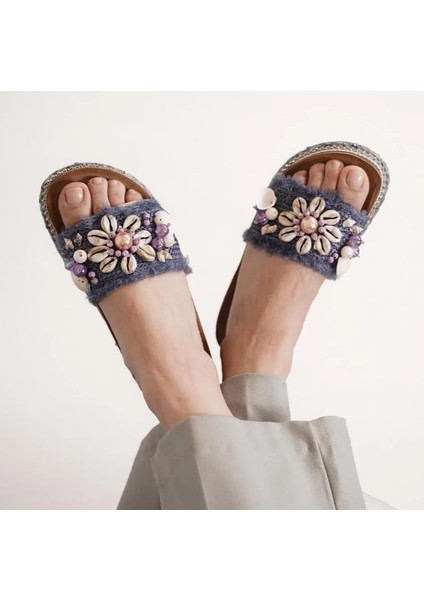 Guja 25Y170-2 Kadın Deniz Kabuğu Taşlı Mantar Taban Premium Terlik fırsatları