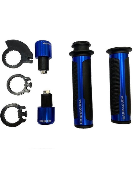 Motosiklet Universal Elcik ve Topuz Seti Mavi