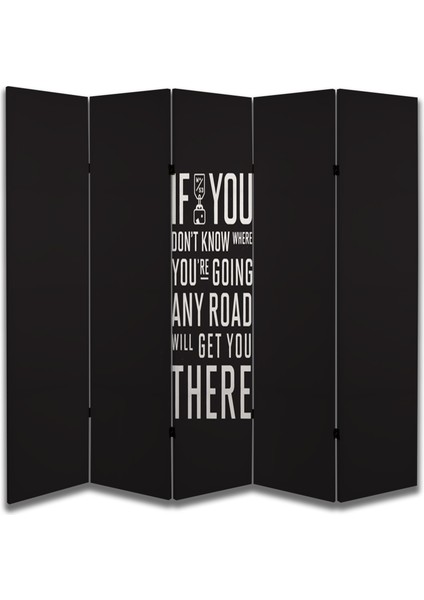 Motivasyon Temalı Özel Tasarım Paravan Room Divider 180 x 200 cm