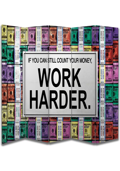 Motivasyon Temalı Özel Tasarım Paravan Room Divider 180 x 200 cm