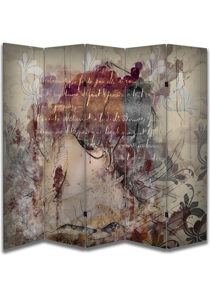 Motifli Özel Tasarım Paravan Room Divider 180 x 200 cm