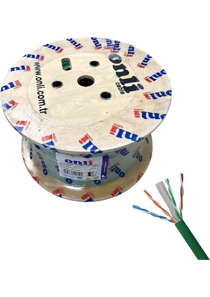 Onli 305MT 23AWG Utp Cat6 Network Kablosu Yeşil Yerli Üretim