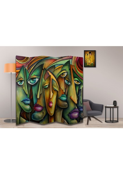Soyut Temalı Özel Tasarım Paravan Room Divider 180 x 200 cm fiyatları