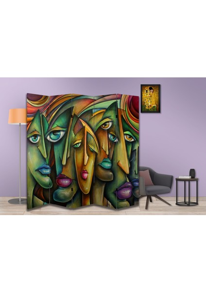 Soyut Temalı Özel Tasarım Paravan Room Divider 180 x 200 cm modelleri