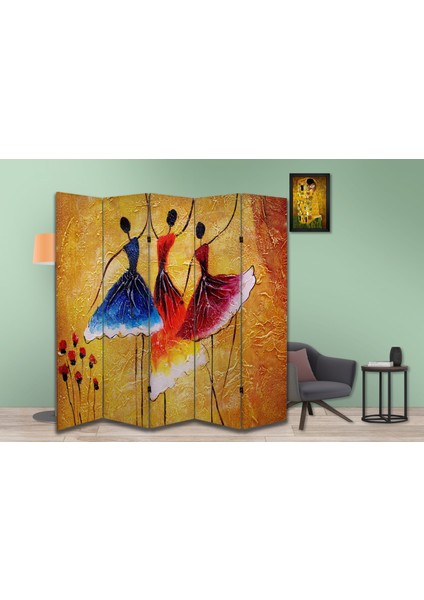 Motifli Özel Tasarım Paravan Room Divider 180 x 200 cm