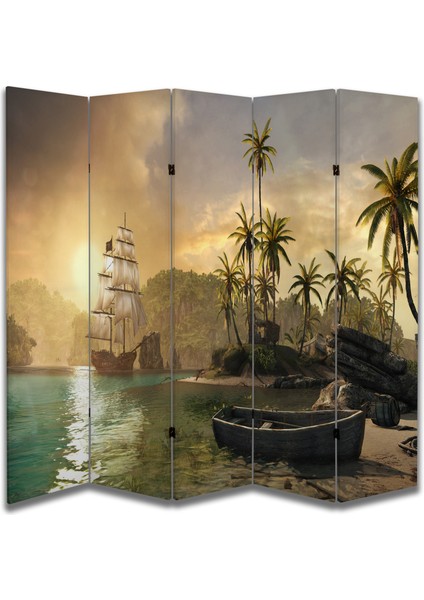 Manzara Temalı Özel Tasarım Paravan Room Divider 180 x 200 cm