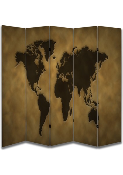Coğrafya Temalı Özel Tasarım Paravan Room Divider 180 x 200 cm