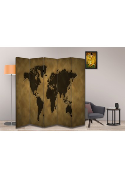Coğrafya Temalı Özel Tasarım Paravan Room Divider 180 x 200 cm fiyatları