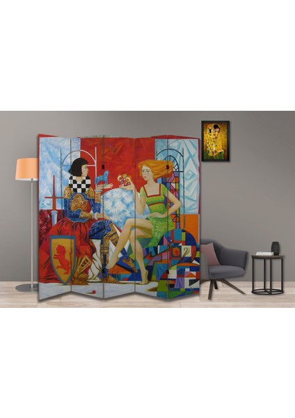 Minyatür Temalı Özel Tasarım Paravan Room Divider 180 x 200 cm modelleri