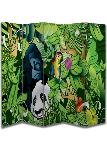 Hayvan Temalı Özel Tasarım Paravan Room Divider 180 x 200 cm