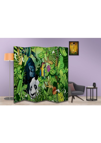 Hayvan Temalı Özel Tasarım Paravan Room Divider 180 x 200 cm fiyatları