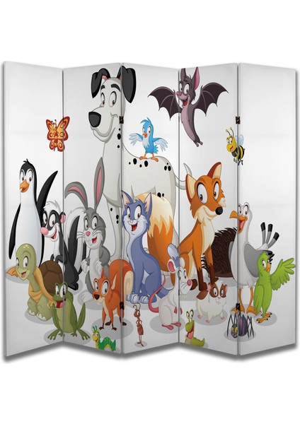 Hayvan Temalı Özel Tasarım Paravan Room Divider 180 x 200 cm
