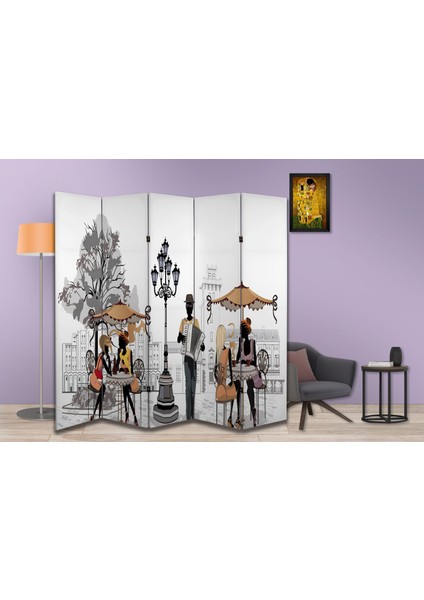 Şehir Temalı Özel Tasarım Paravan Room Divider 180 x 200 cm modelleri