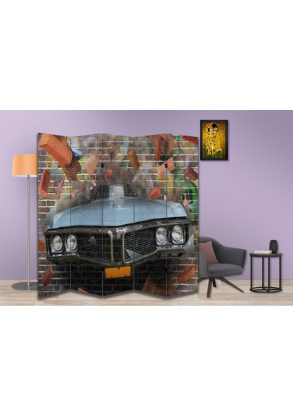 Araba Temalı Özel Tasarım Paravan Room Divider 180 x 200 cm fiyatları