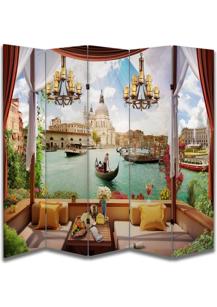 Manzara Temalı Özel Tasarım Paravan Room Divider 180 x 200 cm