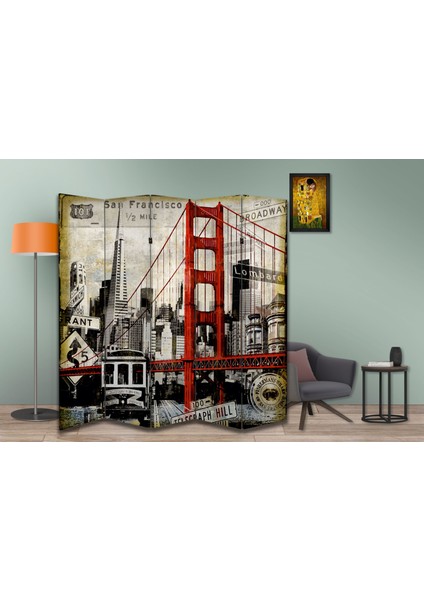 Şehir Temalı Özel Tasarım Paravan Room Divider 180 x 200 cm modelleri