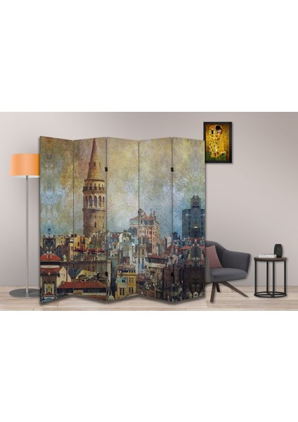 Şehir Temalı Özel Tasarım Paravan Room Divider 180 x 200 cm modelleri