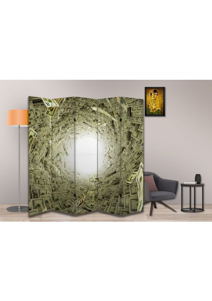 Para Temalı Özel Tasarım Paravan Room Divider 180 x 200 cm