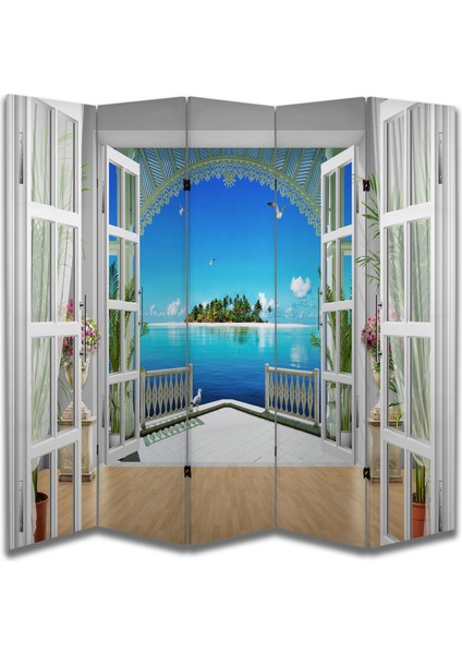 Manzara Temalı Özel Tasarım Paravan Room Divider 180 x 200 cm
