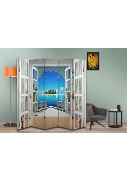 Manzara Temalı Özel Tasarım Paravan Room Divider 180 x 200 cm fiyatları